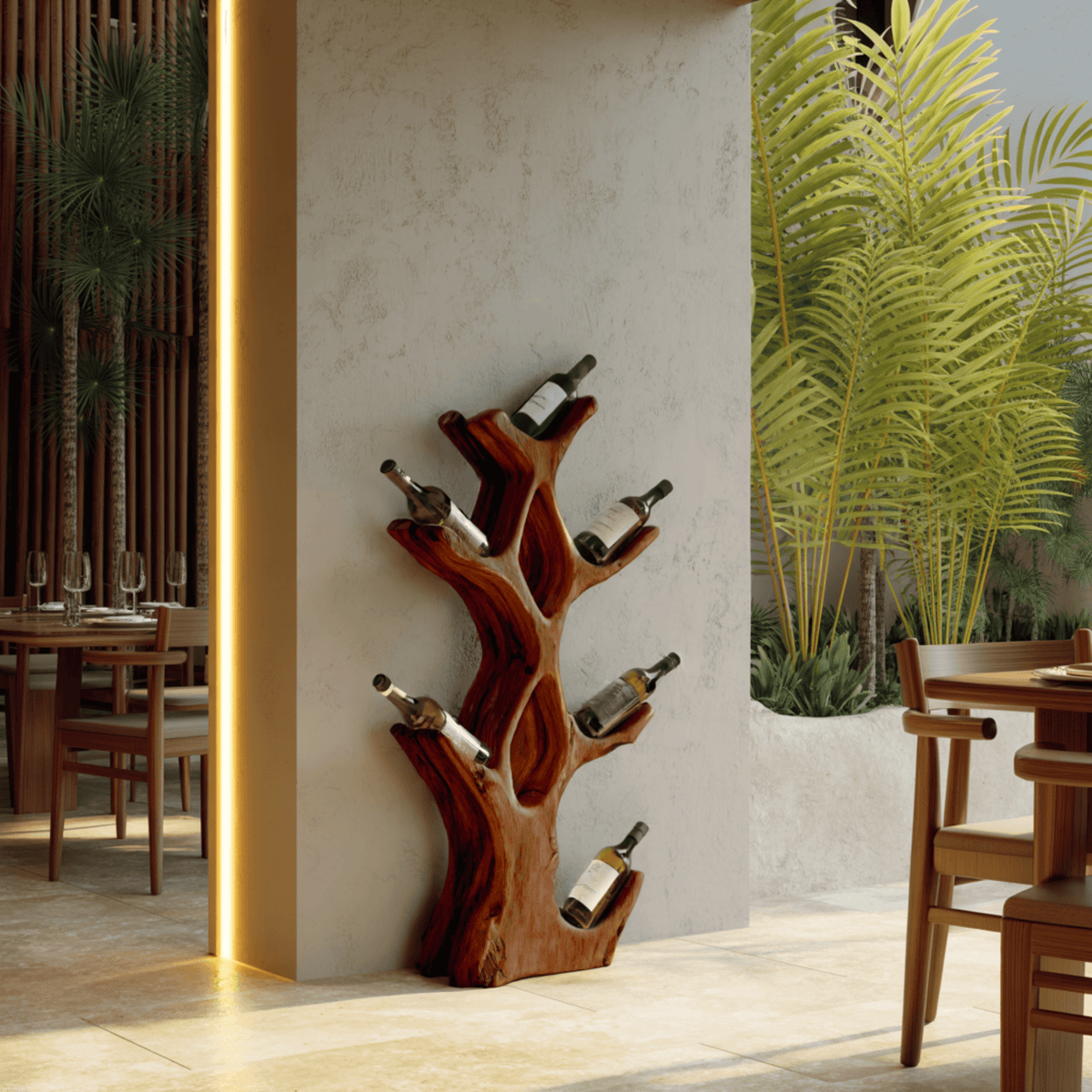Veyra Organic Modern Solid Wood Wine Rack