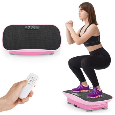 Vibration Plate Exercise Machine for Lymphatic Drainage and Weight Loss with 10 Speed Intensities-Pink