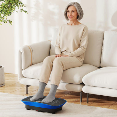 Vibration Plate Exercise Machine for Lymphatic Drainage and Weight Loss with 10 Speed Intensities-Navy