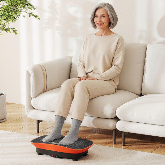 Vibration Plate Exercise Machine for Lymphatic Drainage and Weight Loss with 10 Speed Intensities-Orange