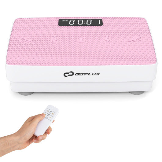 Vibration Plate Exercise Machine with Gravity Sensor and Remote Control for Home Gym-Pink