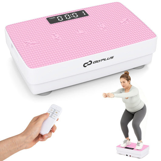 Vibration Plate Exercise Machine with Gravity Sensor and Remote Control for Home Gym-Pink