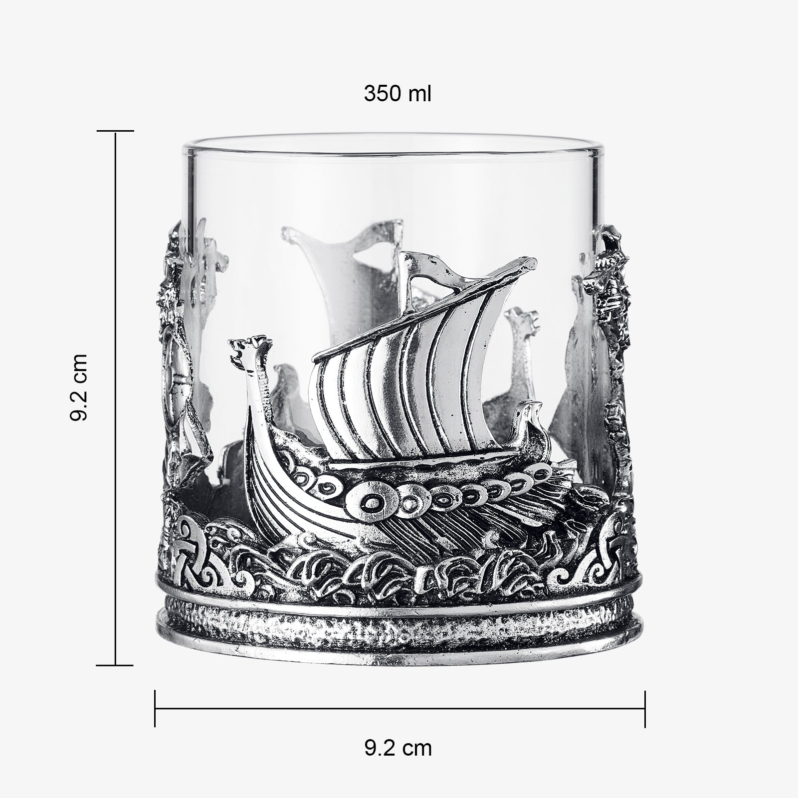Viking & Mythological Pewter Whiskey, Wine, Beer & Water Drinking Glass - 12oz SINGLE - Water, Rum, Brandy & Scotch Glass, Elegant, Medieval Crystal Cup, Gifts for Men & Women, Old Fashioned Glass
