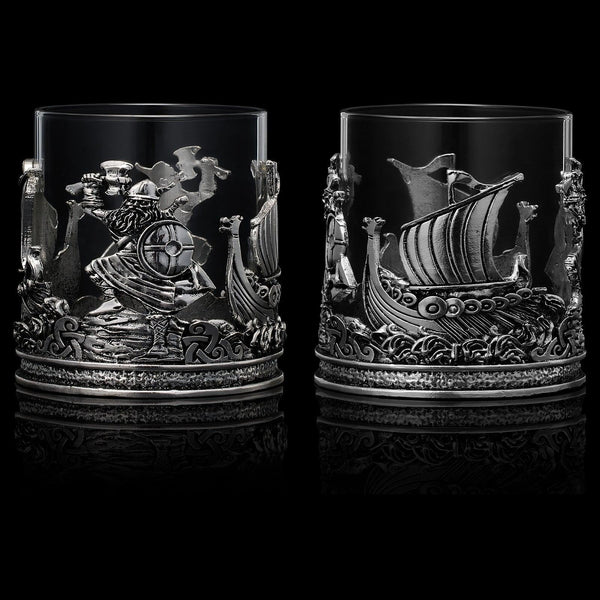 Viking & Mythological Pewter Whiskey, Wine, Beer & Water Drinking Glass - 12oz SINGLE - Water, Rum, Brandy & Scotch Glass, Elegant, Medieval Crystal Cup, Gifts for Men & Women, Old Fashioned Glass