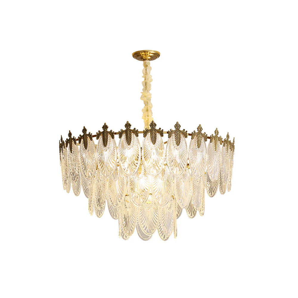 Vintage Crystal Leaf Chandelier