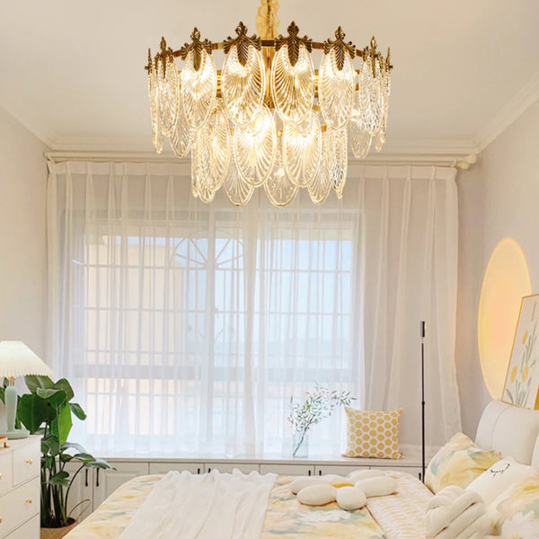 Vintage Crystal Leaf Chandelier