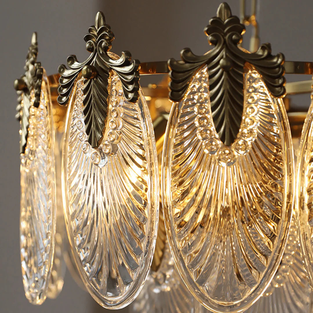 Vintage Crystal Leaf Chandelier