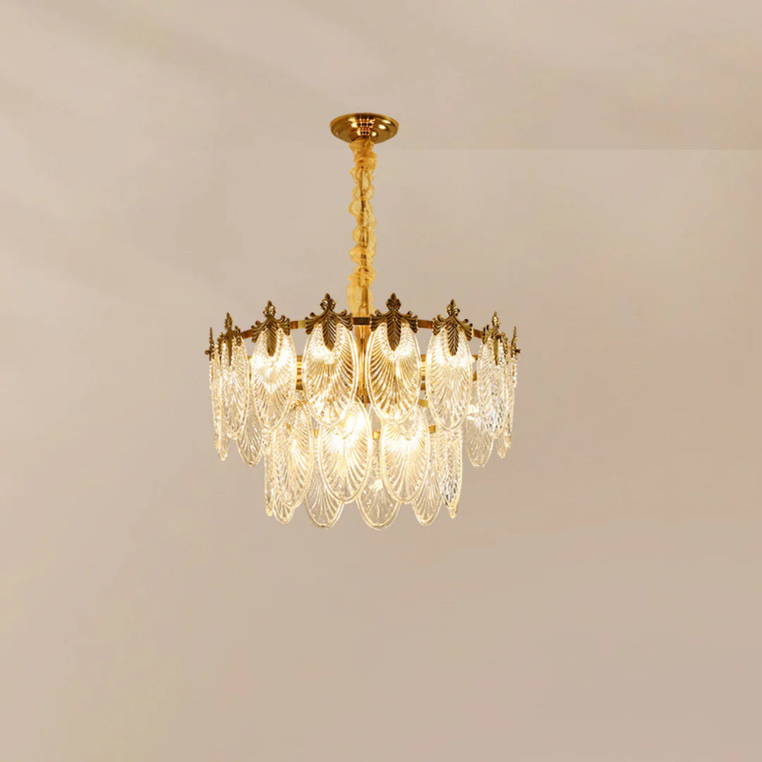 Vintage Crystal Leaf Chandelier