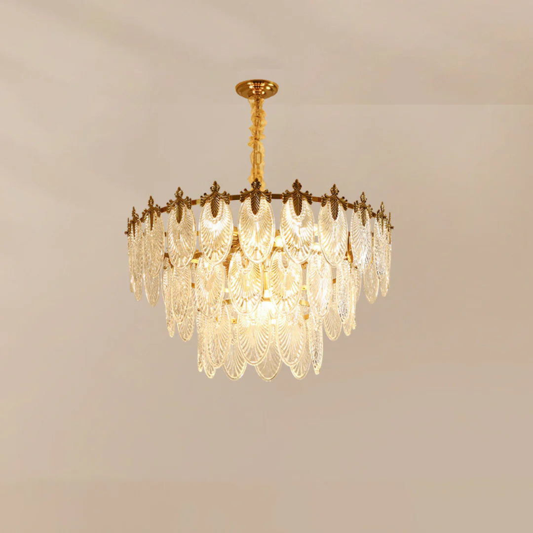 Vintage Crystal Leaf Chandelier