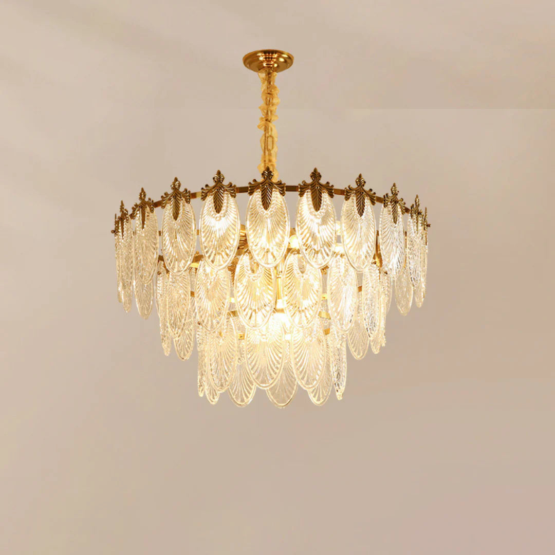 Vintage Crystal Leaf Chandelier
