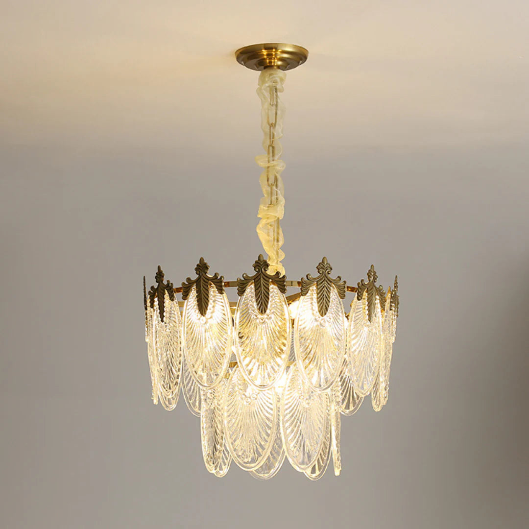 Vintage Crystal Leaf Chandelier