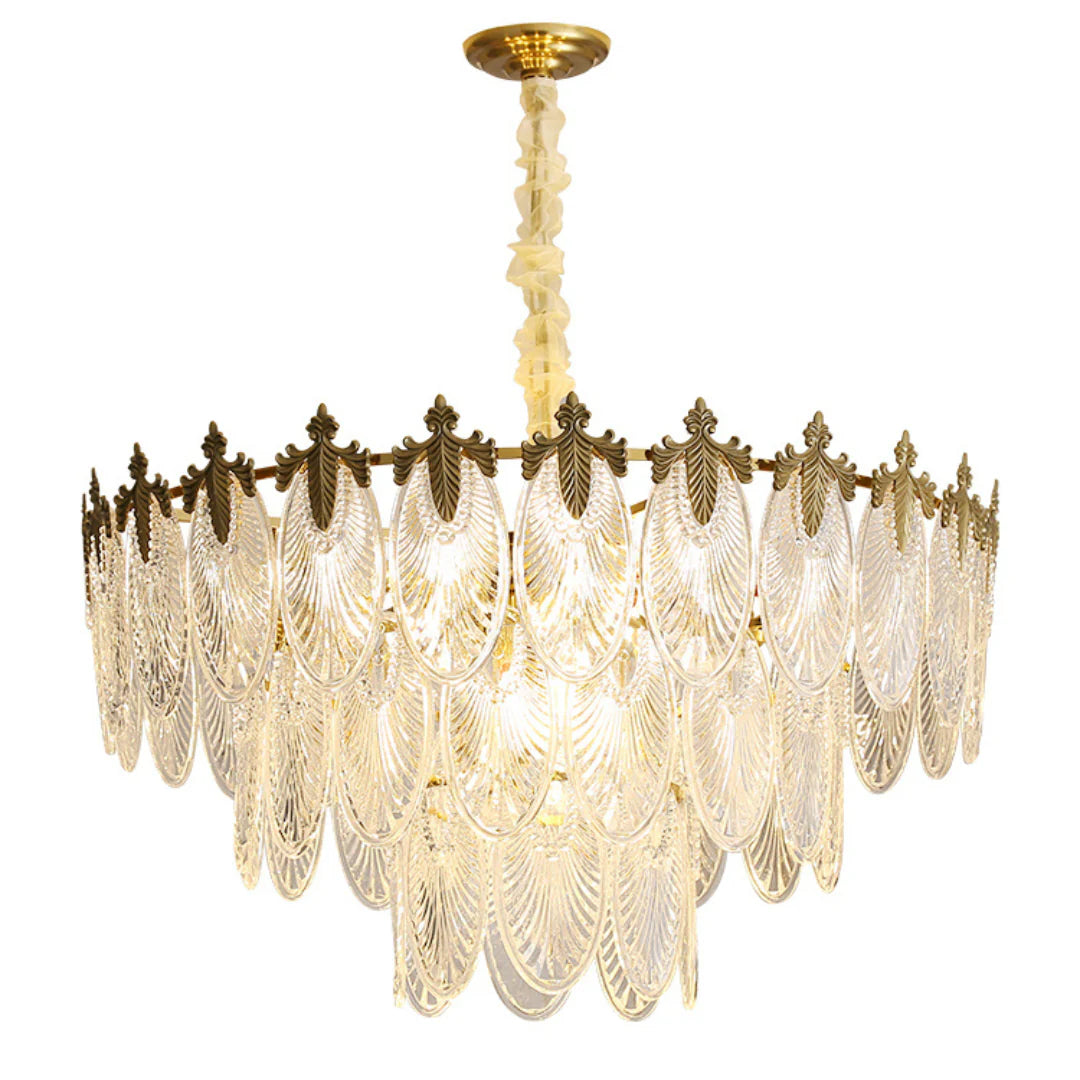 Vintage Crystal Leaf Chandelier