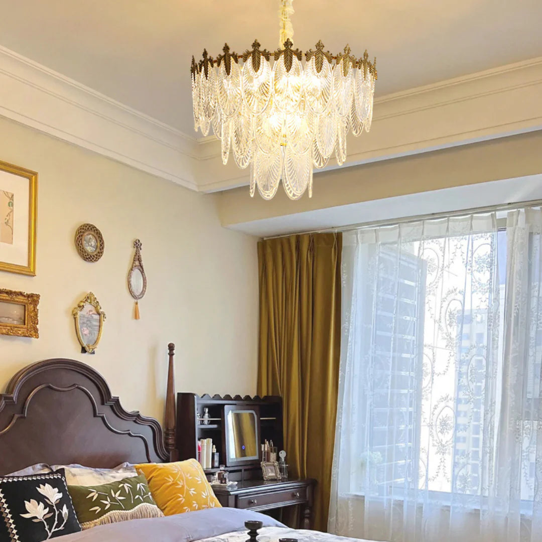 Vintage Crystal Leaf Chandelier