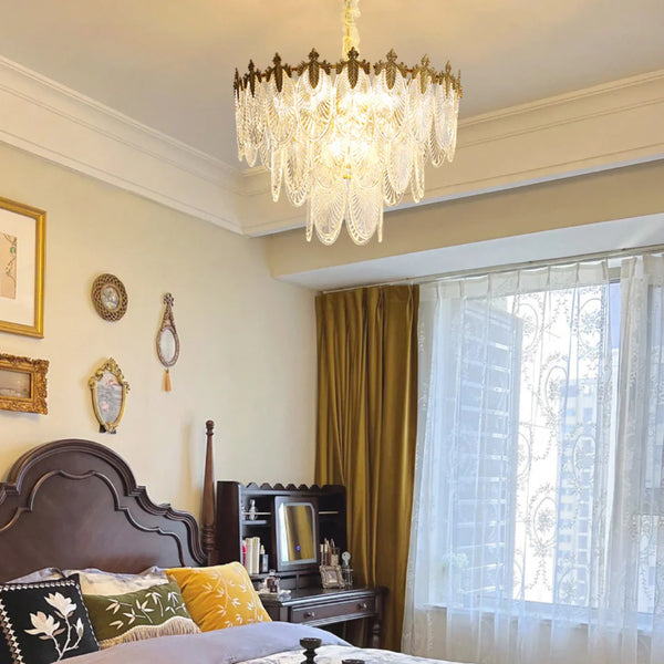 Vintage Crystal Leaf Chandelier