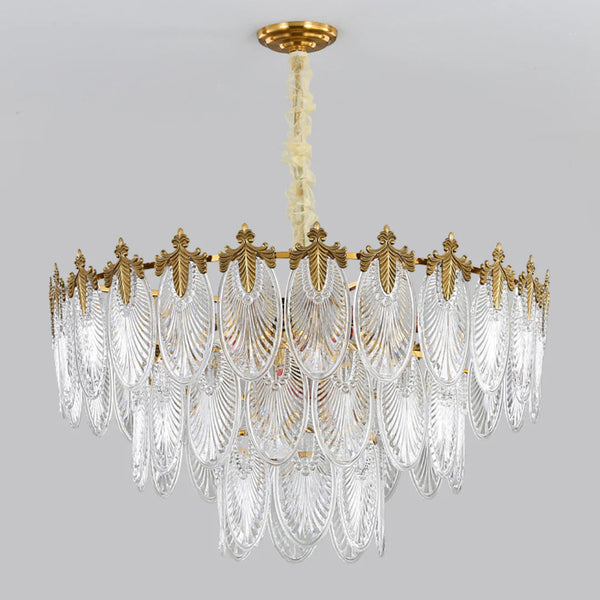 Vintage Crystal Leaf Chandelier