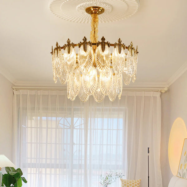Vintage Crystal Leaf Chandelier
