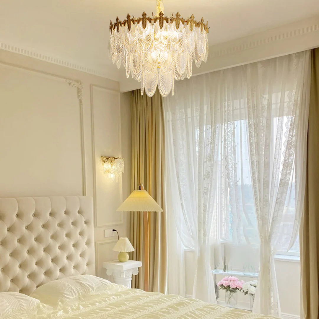 Vintage Crystal Leaf Chandelier