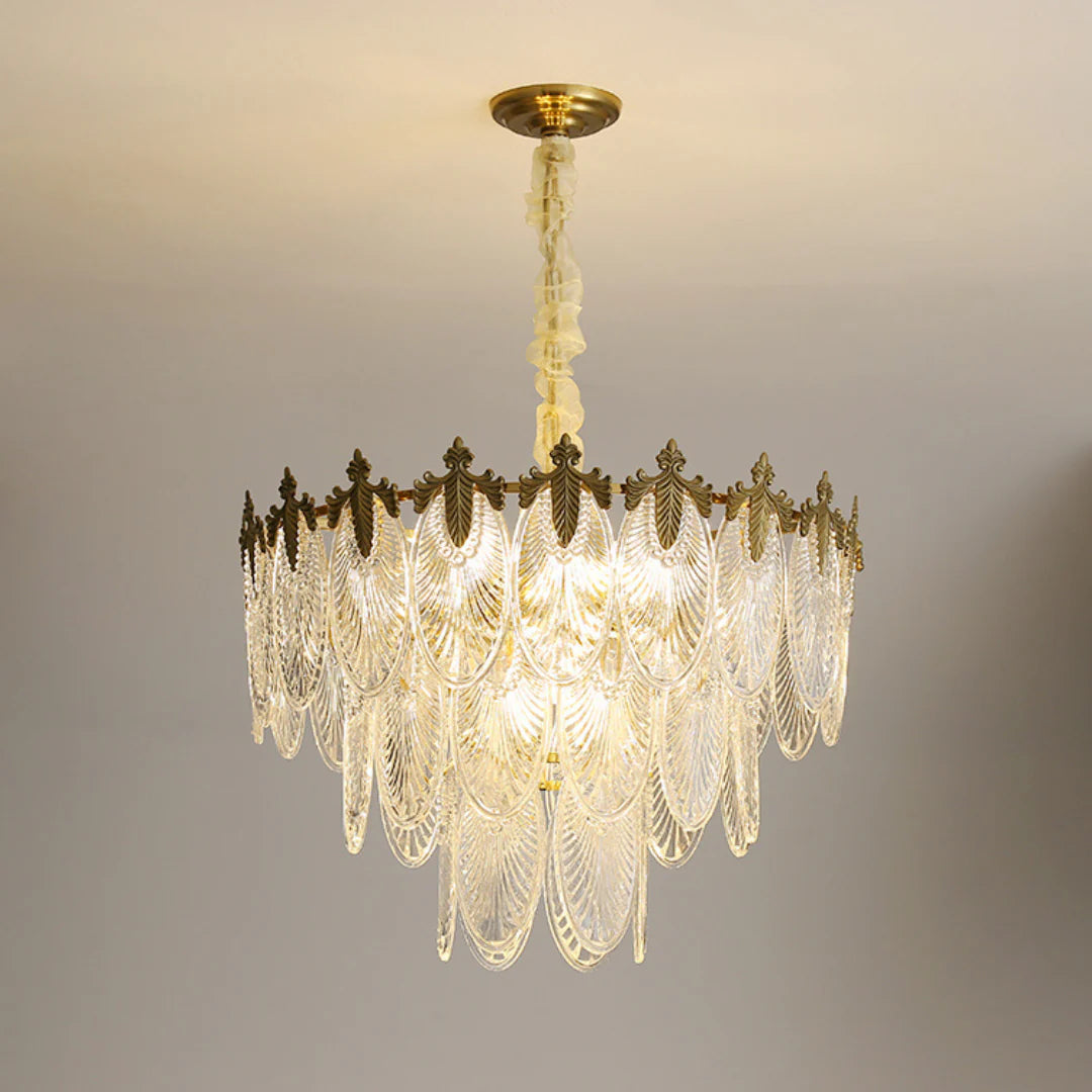 Vintage Crystal Leaf Chandelier