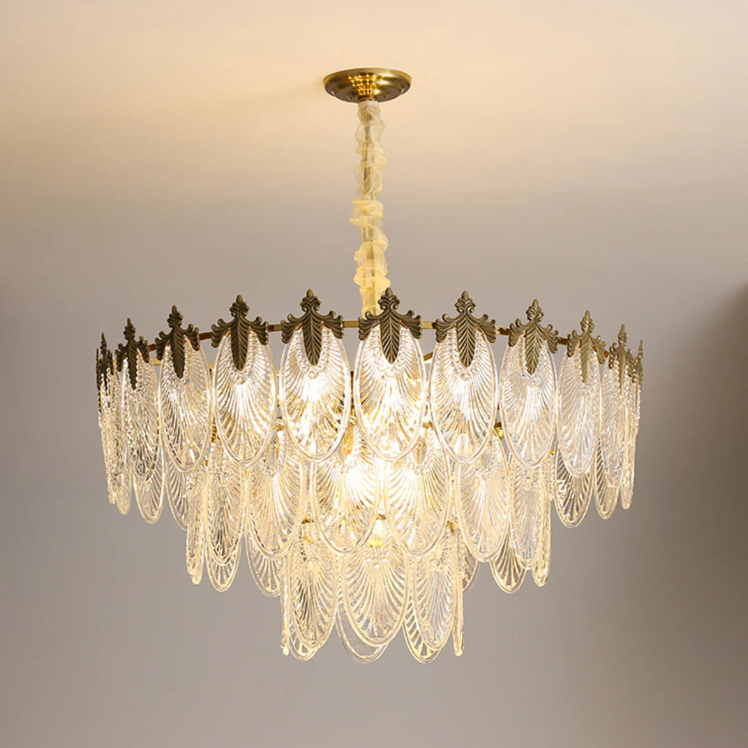 Vintage Crystal Leaf Chandelier
