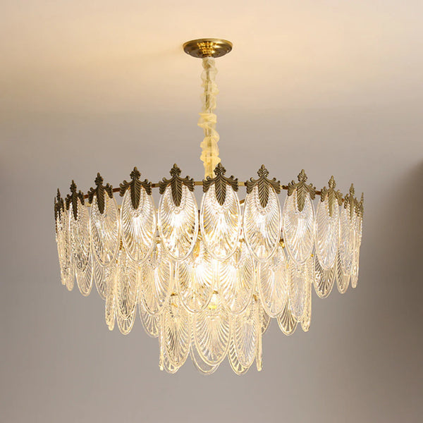 Vintage Crystal Leaf Chandelier