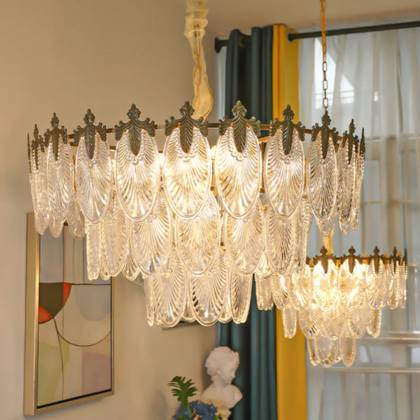 Vintage Crystal Leaf Chandelier