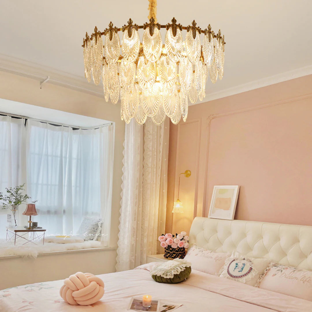 Vintage Crystal Leaf Chandelier