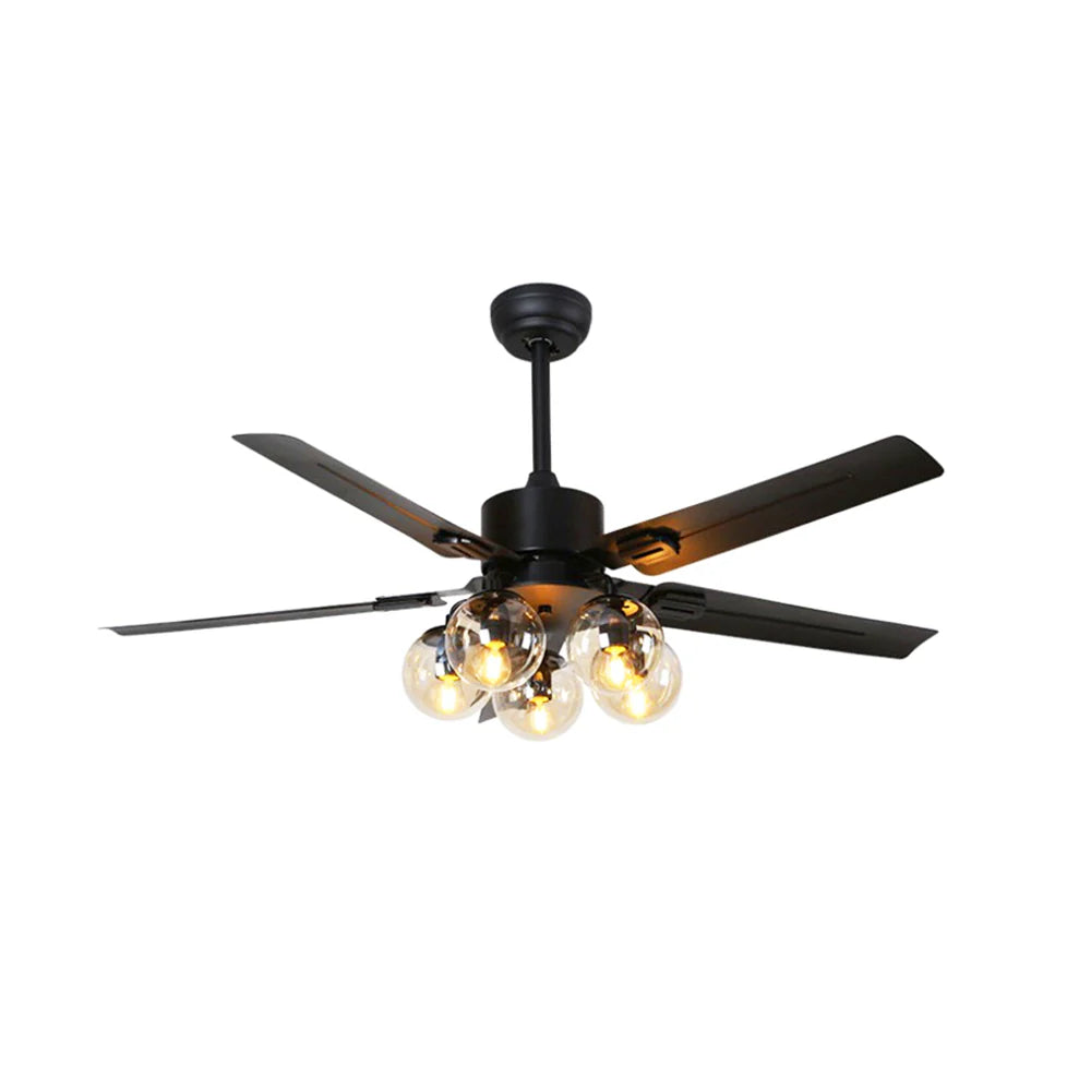 Vintage Glass Ball Ceiling Fan Light