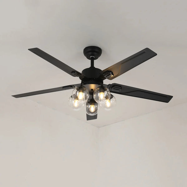Vintage Glass Ball Ceiling Fan Light