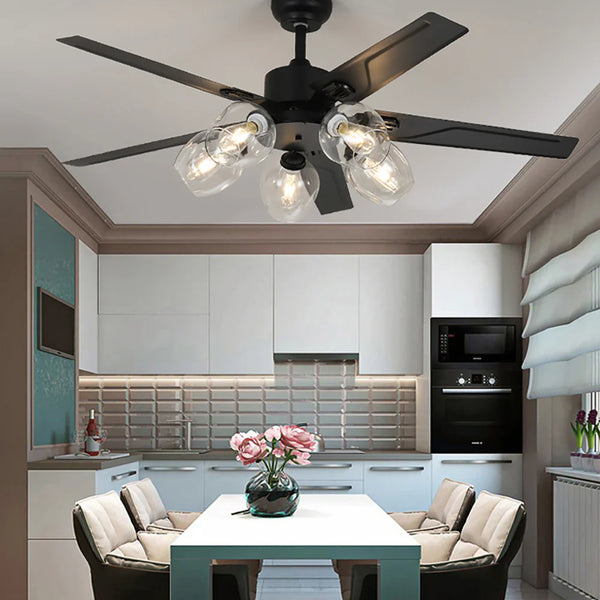 Vintage Glass Ball Ceiling Fan Light