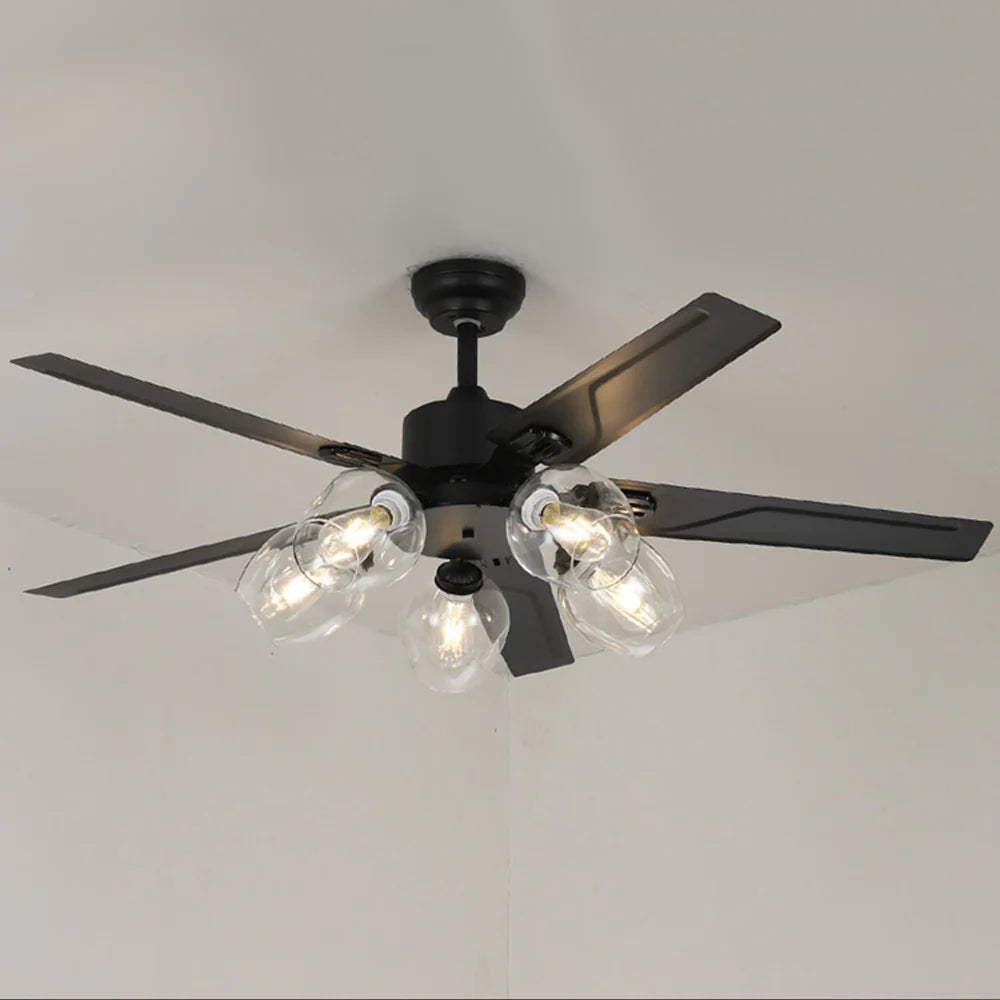 Vintage Glass Ball Ceiling Fan Light