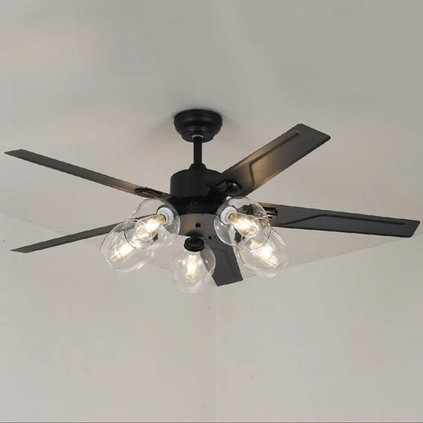 Vintage Glass Ball Ceiling Fan Light