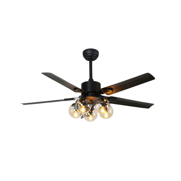 Vintage Glass Ball Ceiling Fan Light