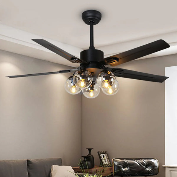 Vintage Glass Ball Ceiling Fan Light