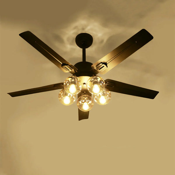 Vintage Glass Ball Ceiling Fan Light