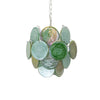 Vintage Murano Green Glass Disks Chandelier