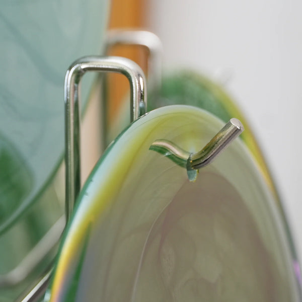 Vintage Murano Green Glass Disks Chandelier