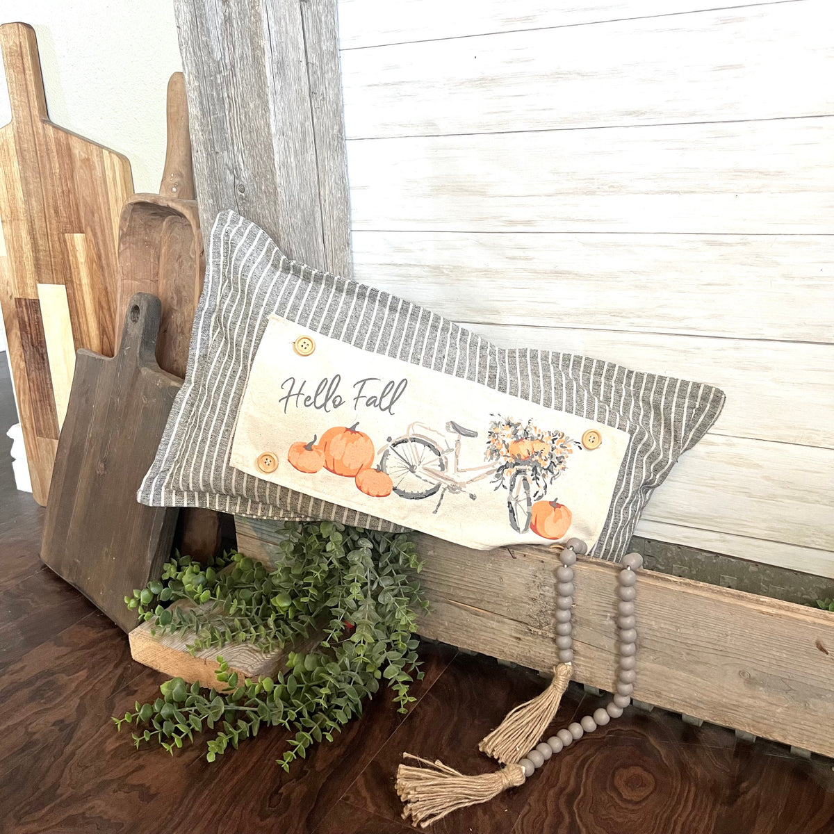 2 PANELS & RUNNER BUNDLE: RECTANGLE Holiday Panel Thanksgiving November Fall Autumn, farmhouse charcoal runner: VINTAGE SUNFLOWER PUMPKIN TRUCK / FALL BIKE +  CHARCOAL/CREAM TABLE RUNNER
