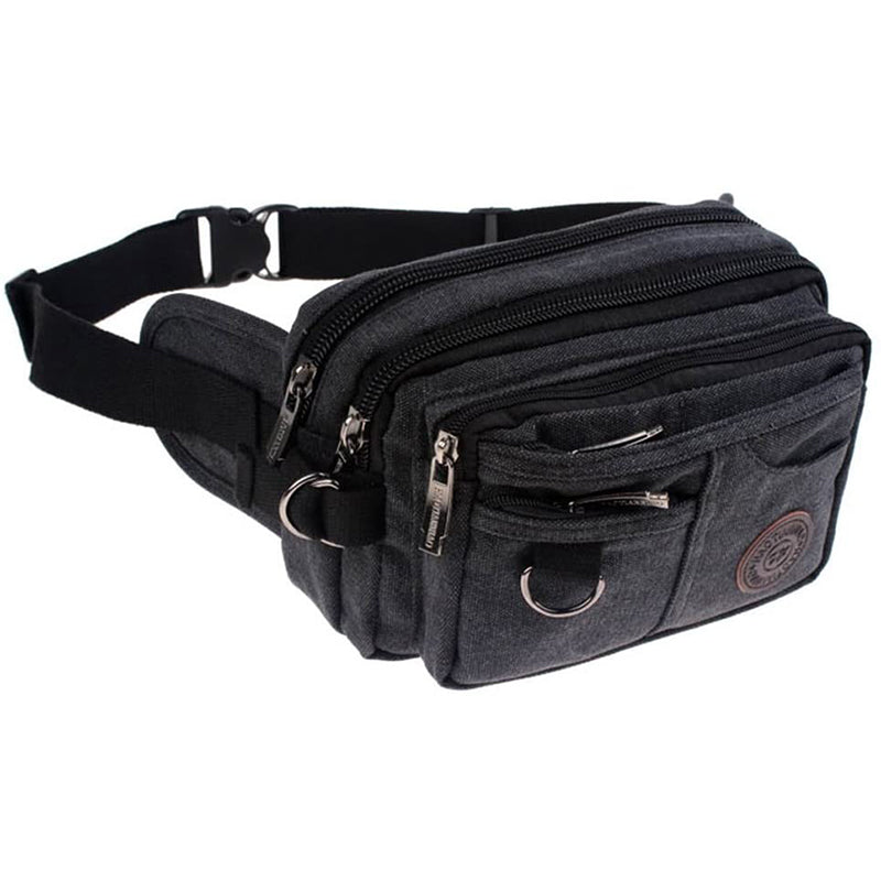 Vintage Canvas Waist Bag Multiple Pocket Fanny Pack
