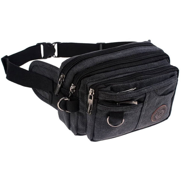 Vintage Canvas Waist Bag Multiple Pocket Fanny Pack