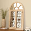 Vintage Arched Window Mirror in Antique White