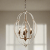 Vintage Chandelier in Distressed White