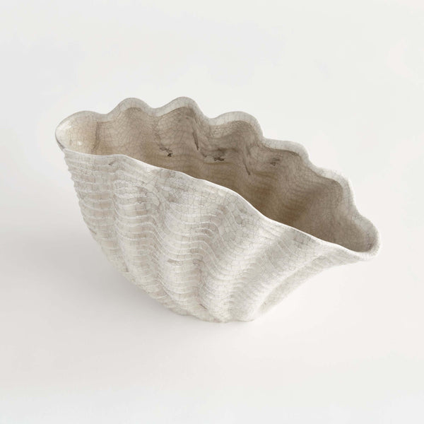 Vintage Coastal Ceramic Shell Vase