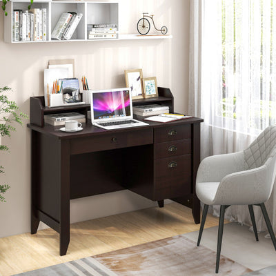 Computer Desk PC Laptop and Writing Table Workstation -Brown