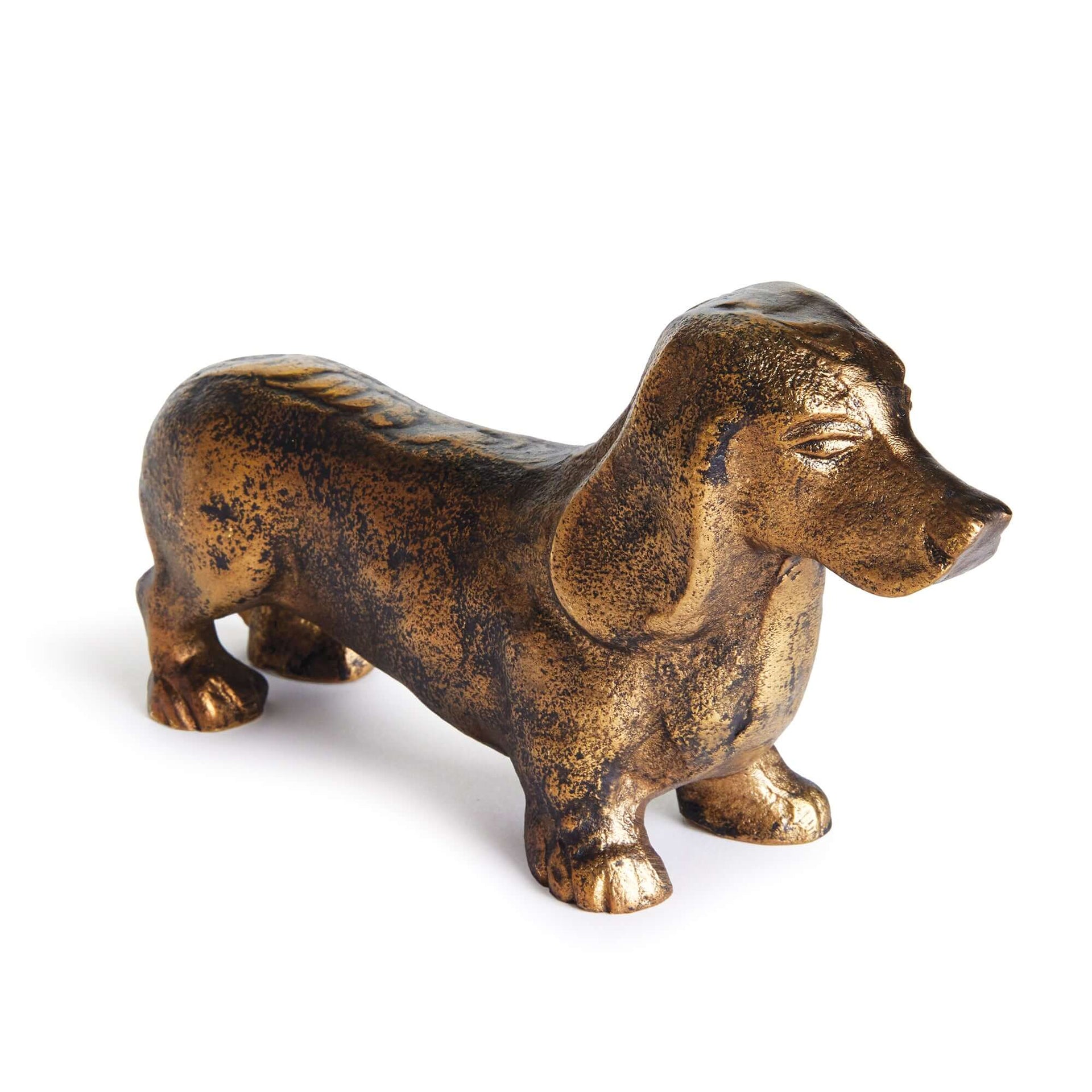 Vintage Metal Dachshund Sculpture in Bronze