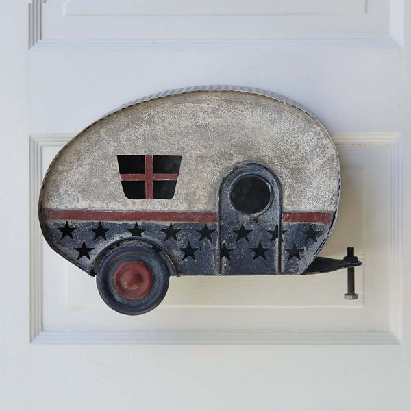 Vintage Patriotic Camper Birdhouse