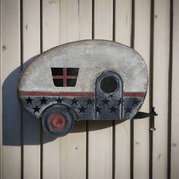 Vintage Patriotic Camper Birdhouse