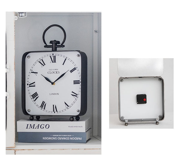 Black Vintage Style Large Metal Table Clock