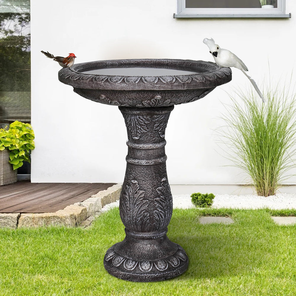 Concrete Leaf Bird Bath Acanthus Carved 24 Inch