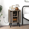 Vinyl Record Storage Turntable Stand with 4 Open Shelves-Gray