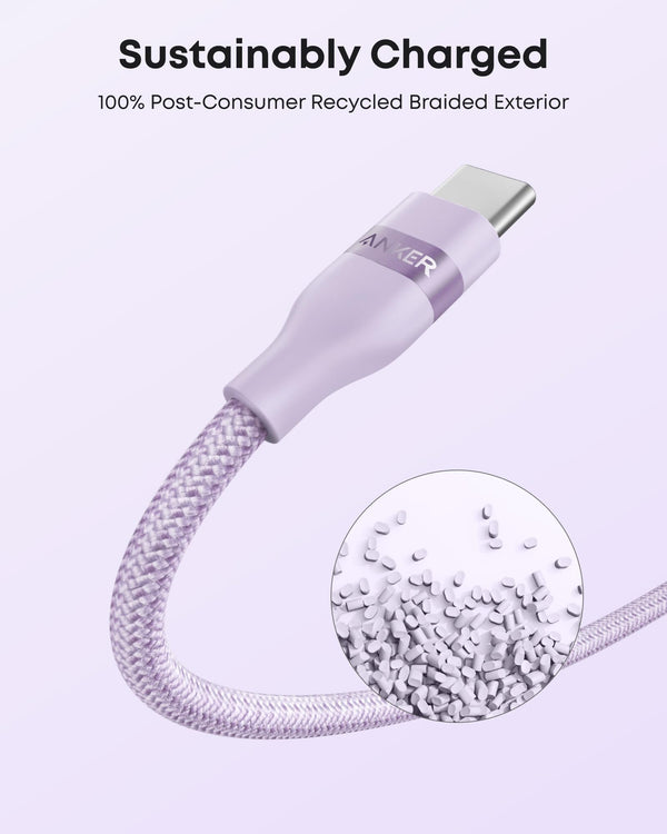 Anker USB-A to USB-C Cable (3 ft/6 ft, Upcycled-Braided)